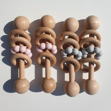 Load image into Gallery viewer, Wooden Teething Rattle - Grey
