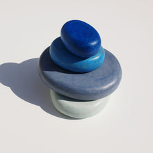 Load image into Gallery viewer, Wooden stacking Pebbles - Blue
