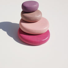 Load image into Gallery viewer, Wooden Stacking Pebbles - Pink
