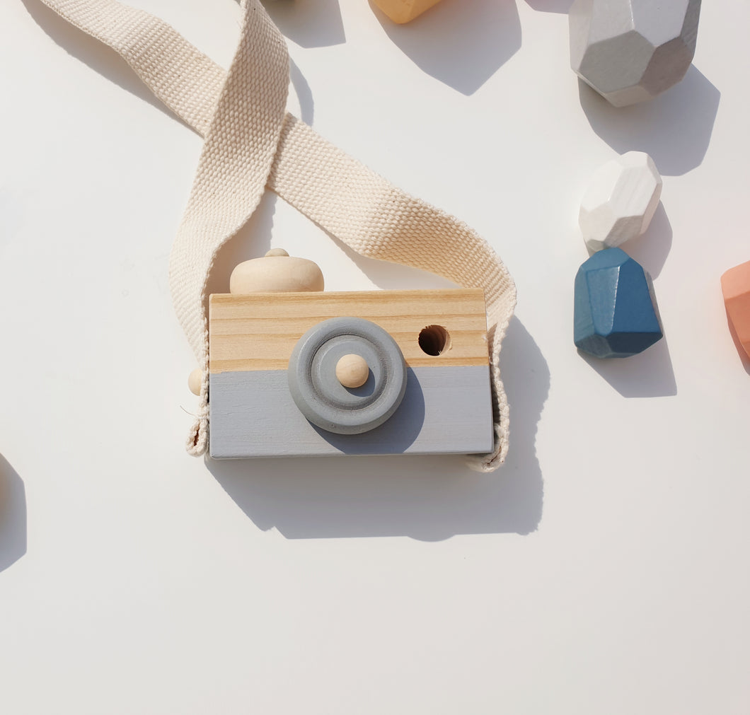 Wooden Toy Camera Grey