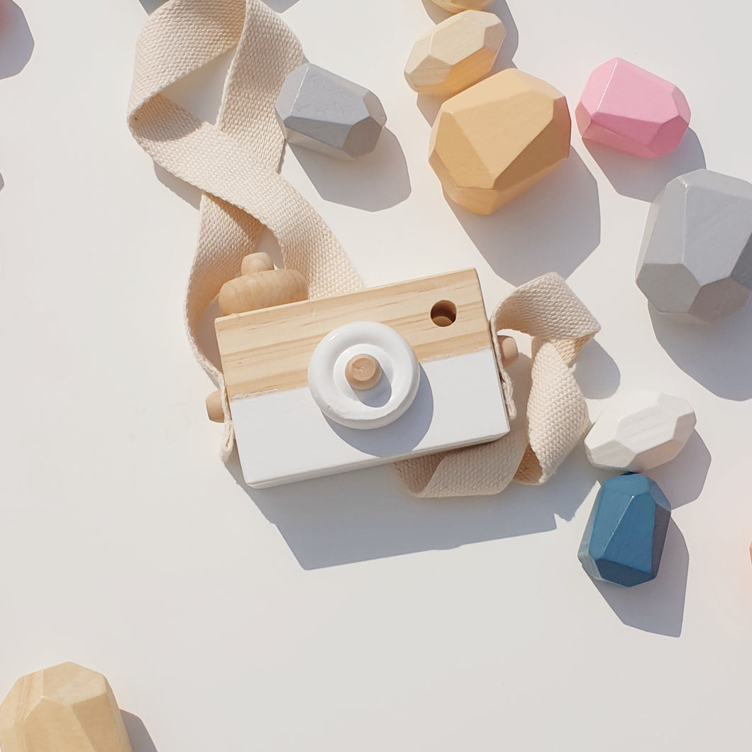 Wooden Toy Camera White