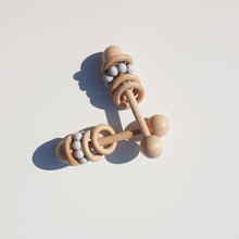 Load image into Gallery viewer, Wooden Teething Rattle - Grey

