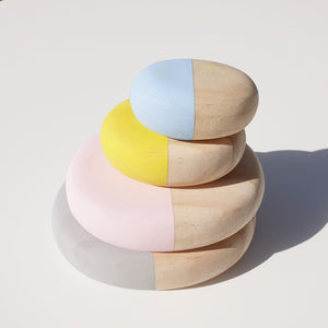 Wooden Stacking Pebbles - Multicoloured