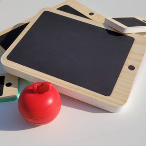 Wooden chalk board pad & phone white